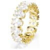Matrix Ring Oval Cut, White, Gold-Tone Plated Matrix Ring Oval Cut, White, Gold-Tone Plated