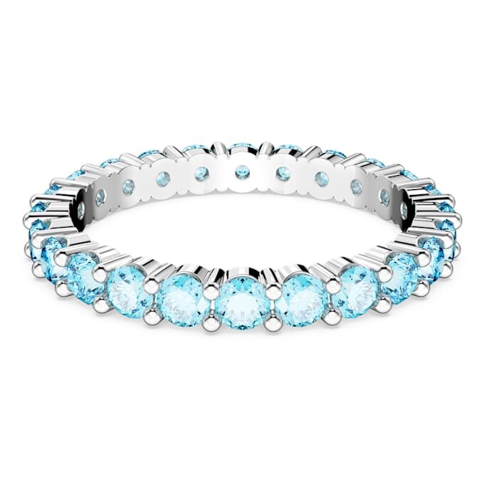 Matrix Ring Round Cut, Blue, Rhodium Plated Matrix Ring Round Cut, Blue, Rhodium Plated