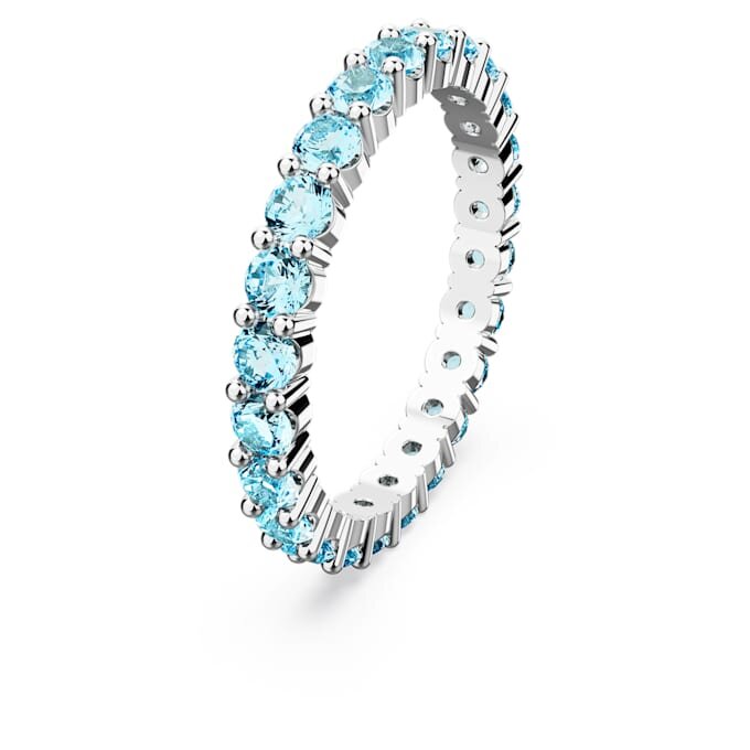 Matrix Ring Round Cut, Blue, Rhodium Plated Matrix Ring Round Cut, Blue, Rhodium Plated