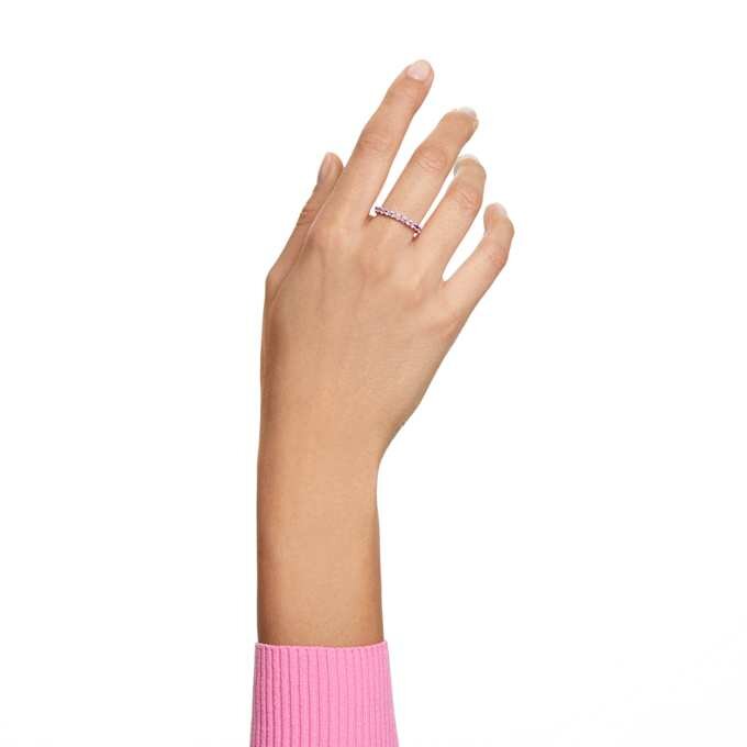 Matrix Ring Round Cut, Pink, Rhodium Plated Matrix Ring Round Cut, Pink, Rhodium Plated