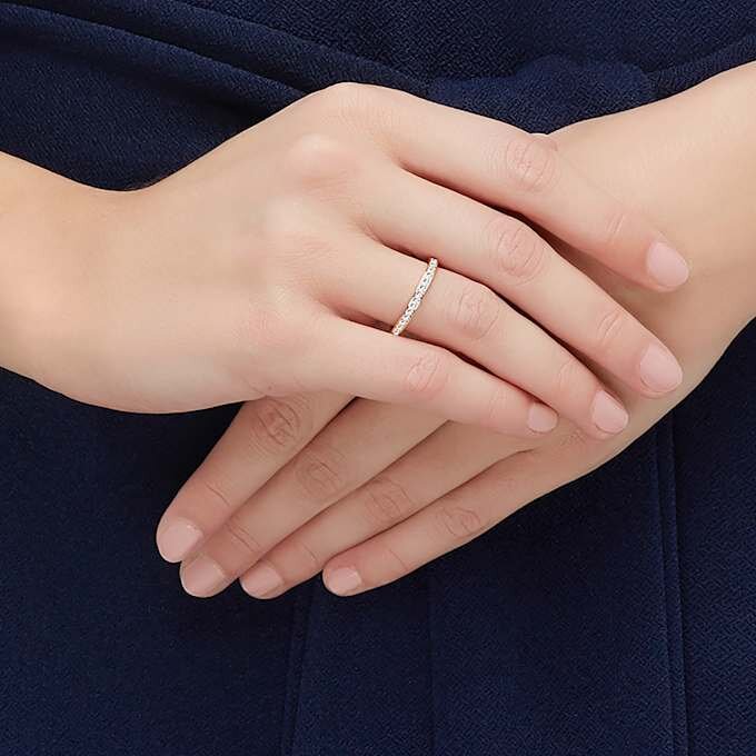 Matrix Ring White, Rose Gold-Tone Plated Matrix Ring White, Rose Gold-Tone Plated