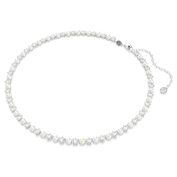 Matrix Set Crystal Pearl, Round Cut, White, Rhodium Plated Matrix Set Crystal Pearl, Round Cut, White, Rhodium Plated
