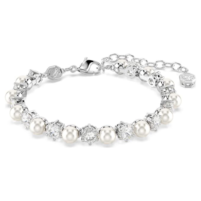 Matrix Set Crystal Pearl, Round Cut, White, Rhodium Plated Matrix Set Crystal Pearl, Round Cut, White, Rhodium Plated