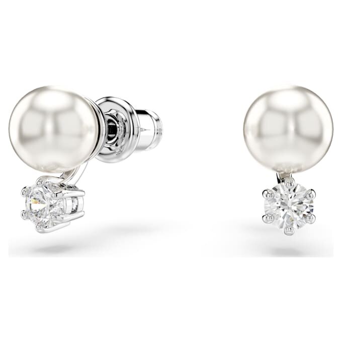 Matrix Set Crystal Pearl, Round Cut, White, Rhodium Plated Matrix Set Crystal Pearl, Round Cut, White, Rhodium Plated