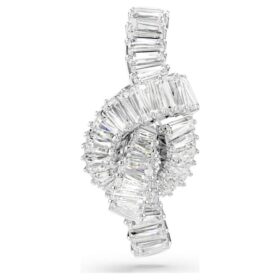 Matrix Tack Pin Baguette Cut, Knot, White, Rhodium Plated Matrix Tack Pin Baguette Cut, Knot, White, Rhodium Plated