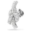 Matrix Tack Pin Baguette Cut, Knot, White, Rhodium Plated