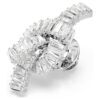 Matrix Tack Pin Baguette Cut, Knot, White, Rhodium Plated