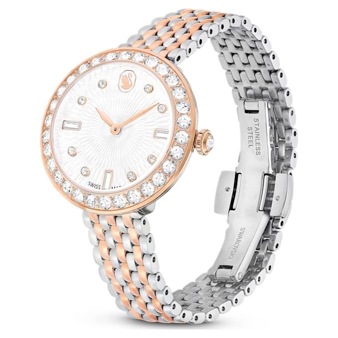 Matrix Tennis 7-Link Watch Swiss Made, Metal Bracelet, Rose Gold Tone, Mixed Metal Finish Matrix Tennis 7-Link Watch Swiss Made, Metal Bracelet, Rose Gold Tone, Mixed Metal Finish