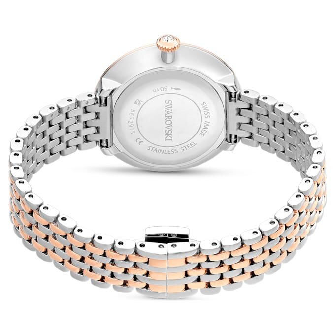 Matrix Tennis 7-Link Watch Swiss Made, Metal Bracelet, Rose Gold Tone, Mixed Metal Finish Matrix Tennis 7-Link Watch Swiss Made, Metal Bracelet, Rose Gold Tone, Mixed Metal Finish