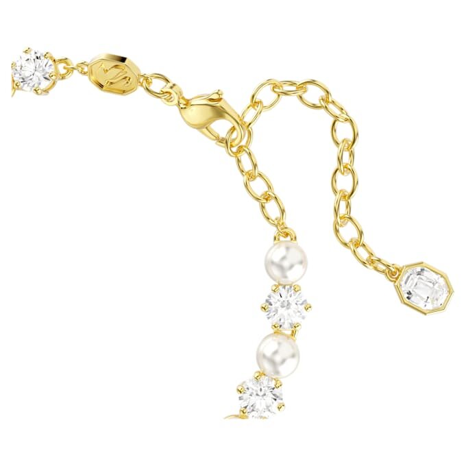 Matrix Tennis Bracelet Crystal Pearl, Round Cut, White, Gold-Tone Plated Matrix Tennis Bracelet Crystal Pearl, Round Cut, White, Gold-Tone Plated