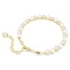 Matrix Tennis Bracelet Crystal Pearl, Round Cut, White, Gold-Tone Plated Matrix Tennis Bracelet Crystal Pearl, Round Cut, White, Gold-Tone Plated