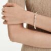 Matrix Tennis Bracelet Crystal Pearl, Round Cut, White, Gold-Tone Plated Matrix Tennis Bracelet Crystal Pearl, Round Cut, White, Gold-Tone Plated