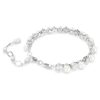 Matrix Tennis Bracelet Crystal Pearl, Round Cut, White, Rhodium Plated Matrix Tennis Bracelet Crystal Pearl, Round Cut, White, Rhodium Plated