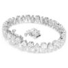 Matrix Tennis Bracelet Pear Cut, White, Rhodium Plated Matrix Tennis Bracelet Pear Cut, White, Rhodium Plated