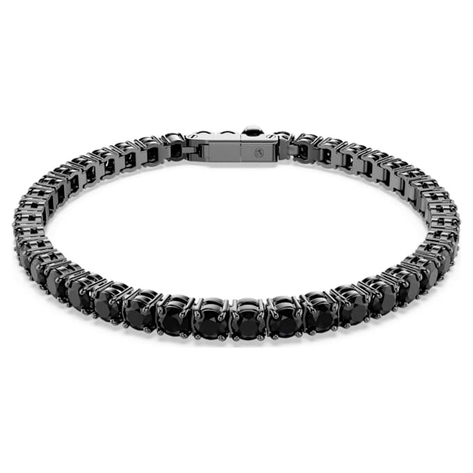 Matrix Tennis Bracelet Round Cut, Black, Ruthenium Plated Matrix Tennis Bracelet Round Cut, Black, Ruthenium Plated