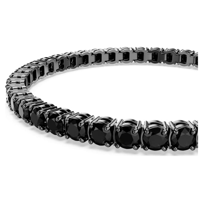 Matrix Tennis Bracelet Round Cut, Black, Ruthenium Plated Matrix Tennis Bracelet Round Cut, Black, Ruthenium Plated