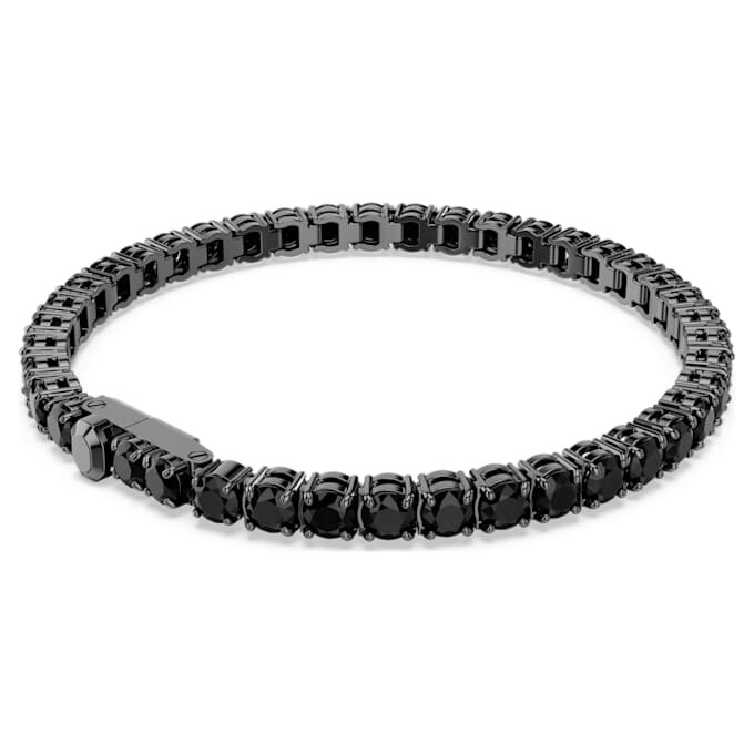 Matrix Tennis Bracelet Round Cut, Black, Ruthenium Plated Matrix Tennis Bracelet Round Cut, Black, Ruthenium Plated