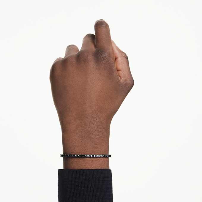Matrix Tennis Bracelet Round Cut, Black, Ruthenium Plated Matrix Tennis Bracelet Round Cut, Black, Ruthenium Plated