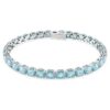 Matrix Tennis Bracelet Round Cut, Blue, Rhodium Plated Matrix Tennis Bracelet Round Cut, Blue, Rhodium Plated