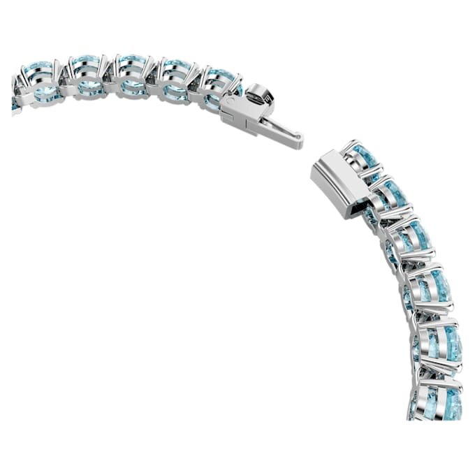 Matrix Tennis Bracelet Round Cut, Blue, Rhodium Plated Matrix Tennis Bracelet Round Cut, Blue, Rhodium Plated