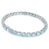 Matrix Tennis Bracelet Round Cut, Blue, Rhodium Plated Matrix Tennis Bracelet Round Cut, Blue, Rhodium Plated