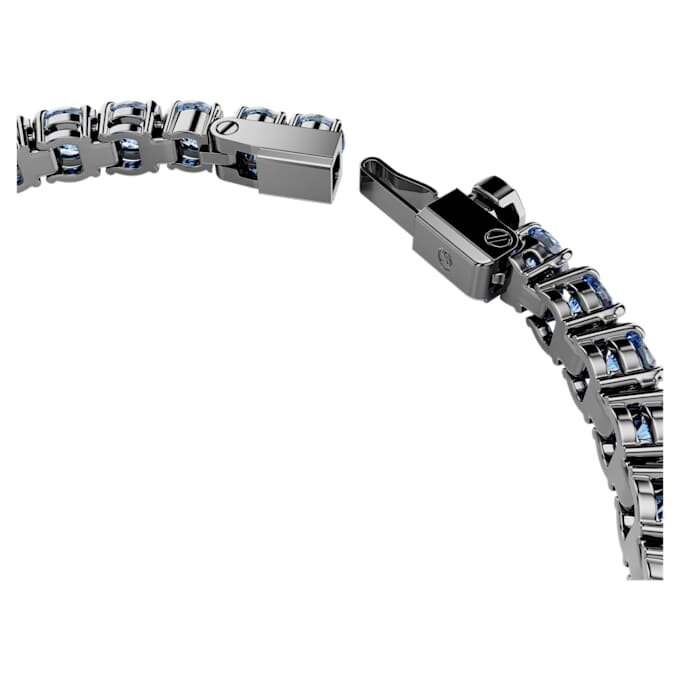 Matrix Tennis Bracelet Round Cut, Blue, Ruthenium Plated Matrix Tennis Bracelet Round Cut, Blue, Ruthenium Plated