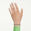 Matrix Tennis Bracelet Round Cut, Green, Ruthenium Plated Matrix Tennis Bracelet Round Cut, Green, Ruthenium Plated
