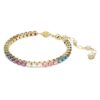 Matrix Tennis Bracelet Round Cut, Multicolored, Gold-Tone Plated Matrix Tennis Bracelet Round Cut, Multicolored, Gold-Tone Plated