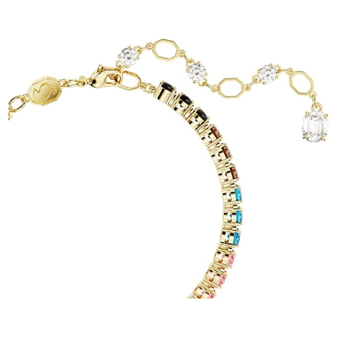 Matrix Tennis Bracelet Round Cut, Multicolored, Gold-Tone Plated Matrix Tennis Bracelet Round Cut, Multicolored, Gold-Tone Plated