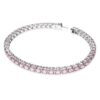 Matrix Tennis Bracelet Round Cut, Pink, Rhodium Plated Matrix Tennis Bracelet Round Cut, Pink, Rhodium Plated