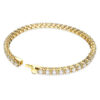 Matrix Tennis Bracelet Round Cut, White, Gold-Tone Plated Matrix Tennis Bracelet Round Cut, White, Gold-Tone Plated