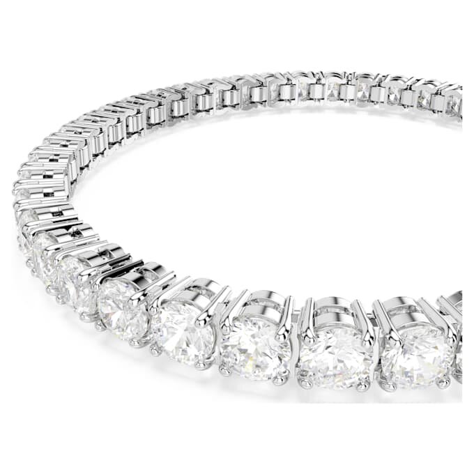 Matrix Tennis Bracelet Round Cut, White, Rhodium Plated Matrix Tennis Bracelet Round Cut, White, Rhodium Plated