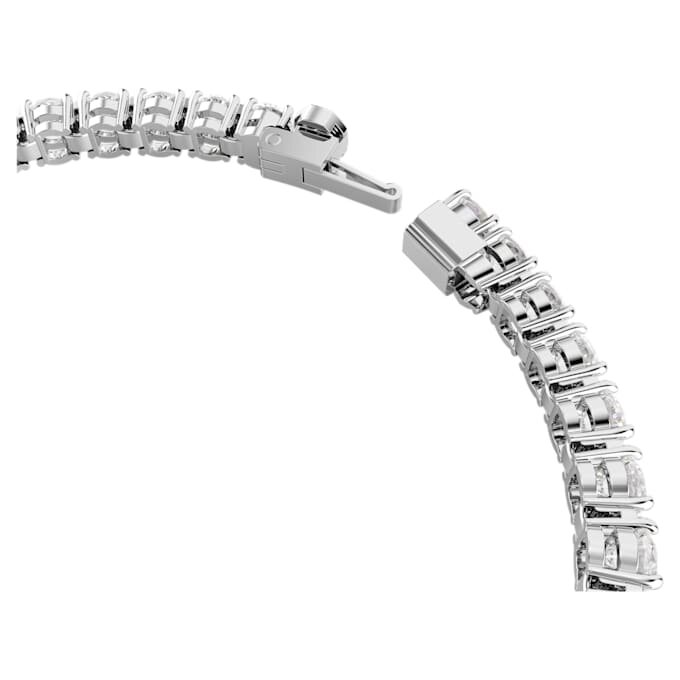 Matrix Tennis Bracelet Round Cut, White, Rhodium Plated Matrix Tennis Bracelet Round Cut, White, Rhodium Plated