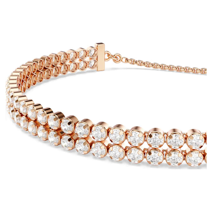 Matrix Tennis Bracelet Round Cut, White, Rose Gold-Tone Plated Matrix Tennis Bracelet Round Cut, White, Rose Gold-Tone Plated