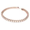 Matrix Tennis Bracelet Round Cut, White, Rose Gold-Tone Plated Matrix Tennis Bracelet Round Cut, White, Rose Gold-Tone Plated