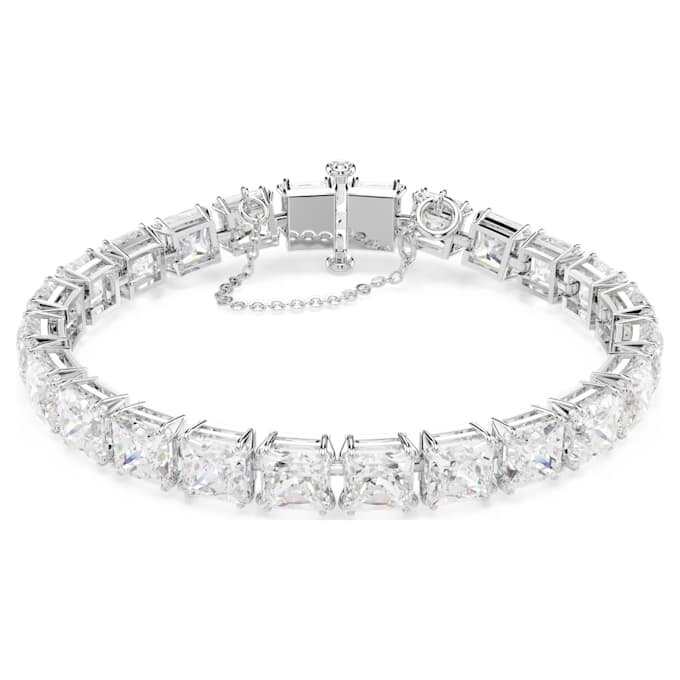Matrix Tennis Bracelet White, Rhodium Plated Matrix Tennis Bracelet White, Rhodium Plated