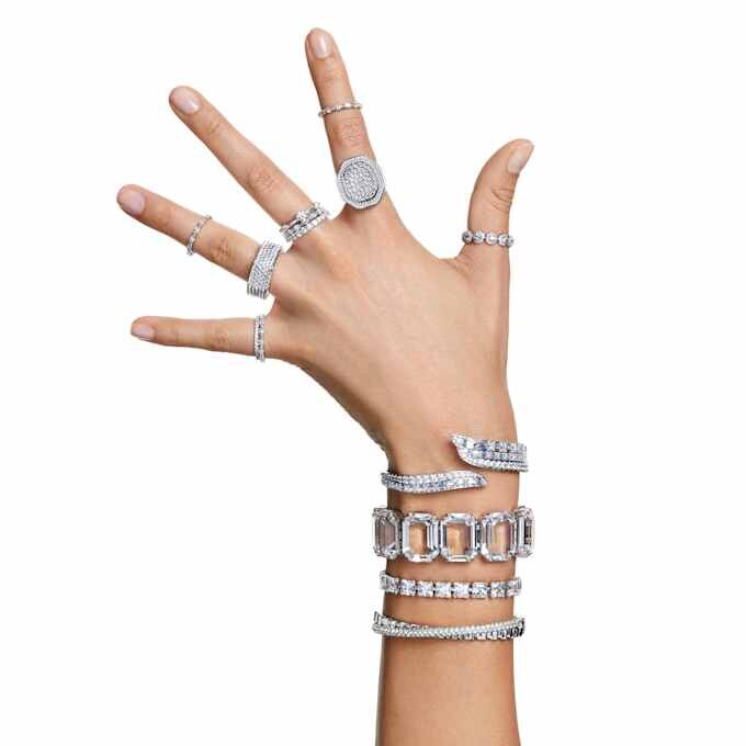 Matrix Tennis Bracelet White, Rhodium Plated Matrix Tennis Bracelet White, Rhodium Plated