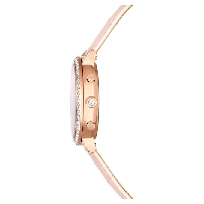 Matrix Tennis Chrono Watch Swiss Made, Leather Strap, Pink, Rose Gold-Tone Finish Matrix Tennis Chrono Watch Swiss Made, Leather Strap, Pink, Rose Gold-Tone Finish