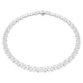 Matrix Tennis Necklace Pear Cut, White, Rhodium Plated Matrix Tennis Necklace Pear Cut, White, Rhodium Plated
