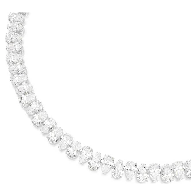 Matrix Tennis Necklace Pear Cut, White, Rhodium Plated Matrix Tennis Necklace Pear Cut, White, Rhodium Plated