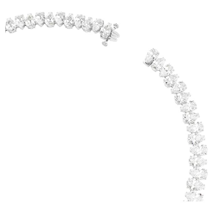 Matrix Tennis Necklace Pear Cut, White, Rhodium Plated Matrix Tennis Necklace Pear Cut, White, Rhodium Plated