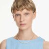 Matrix Tennis Necklace Round Cut, White, Gold-Tone Plated Matrix Tennis Necklace Round Cut, White, Gold-Tone Plated