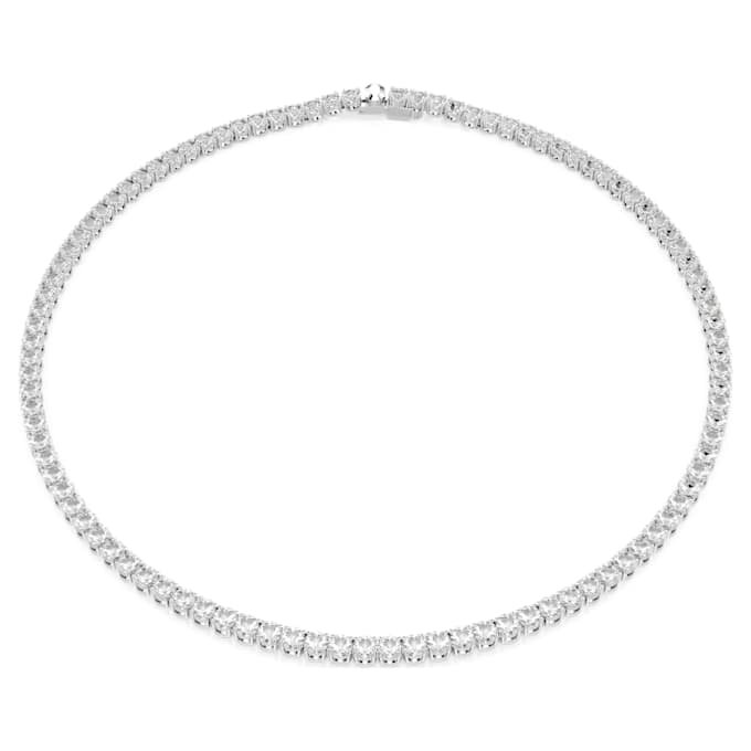 Matrix Tennis Necklace Round Cut, White, Rhodium Plated Matrix Tennis Necklace Round Cut, White, Rhodium Plated
