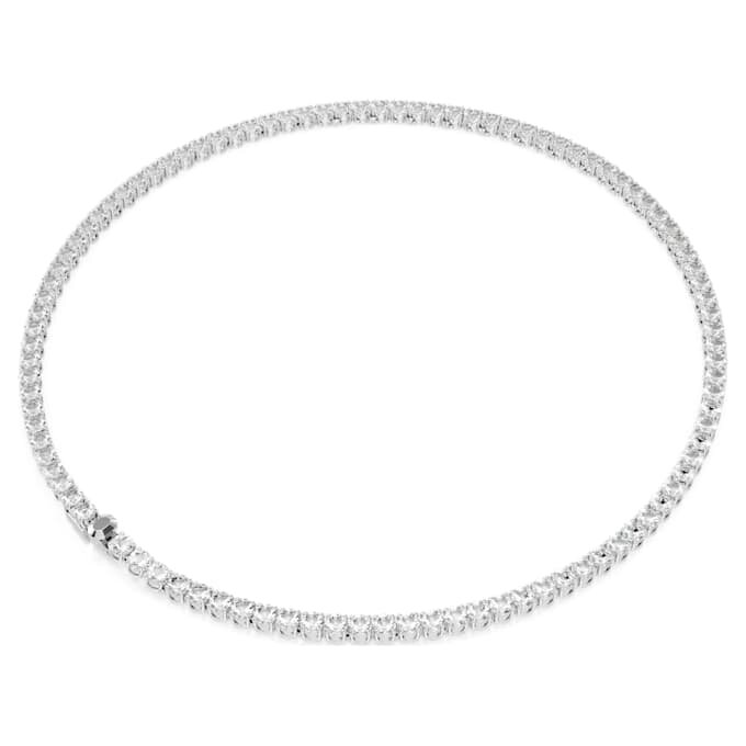 Matrix Tennis Necklace Round Cut, White, Rhodium Plated Matrix Tennis Necklace Round Cut, White, Rhodium Plated