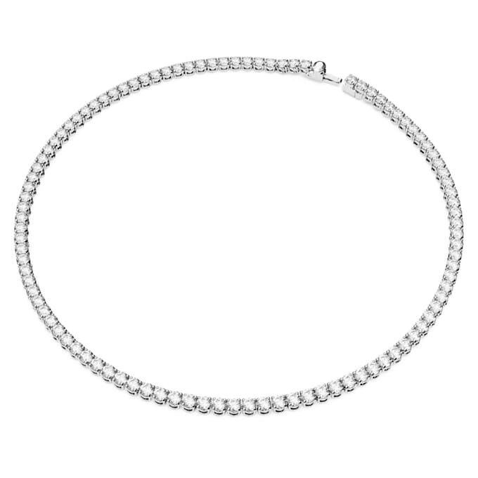 Matrix Tennis Set Round Cut, White, Rhodium Plated Matrix Tennis Set Round Cut, White, Rhodium Plated