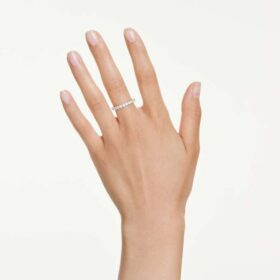 Matrix Vittore Band Ring Round Cut, White, Gold-Tone Plated