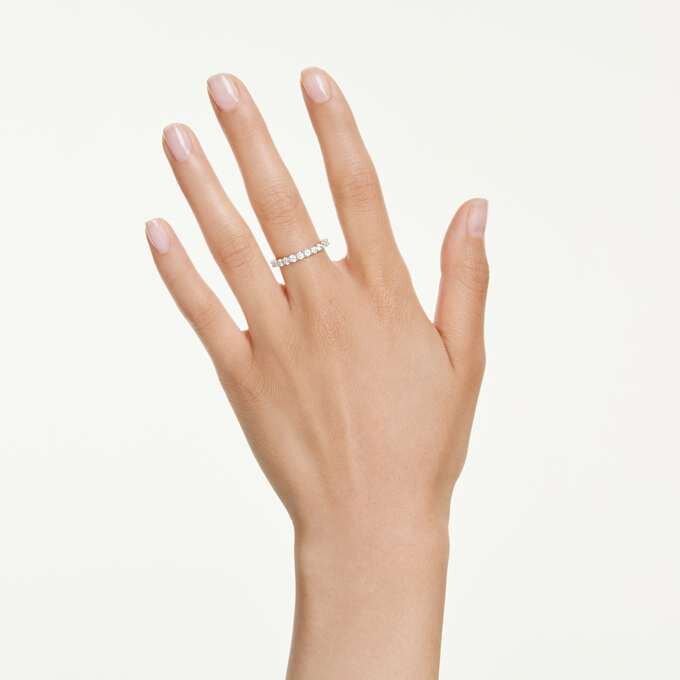 Matrix Vittore Band Ring Round Cut, White, Gold-Tone Plated Matrix Vittore Band Ring Round Cut, White, Gold-Tone Plated