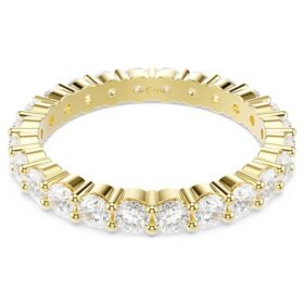 Matrix Vittore Band Ring Round Cut, White, Gold-Tone Plated