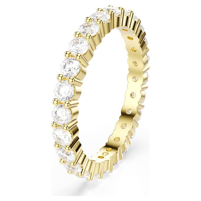 Matrix Vittore Band Ring Round Cut, White, Gold-Tone Plated Matrix Vittore Band Ring Round Cut, White, Gold-Tone Plated