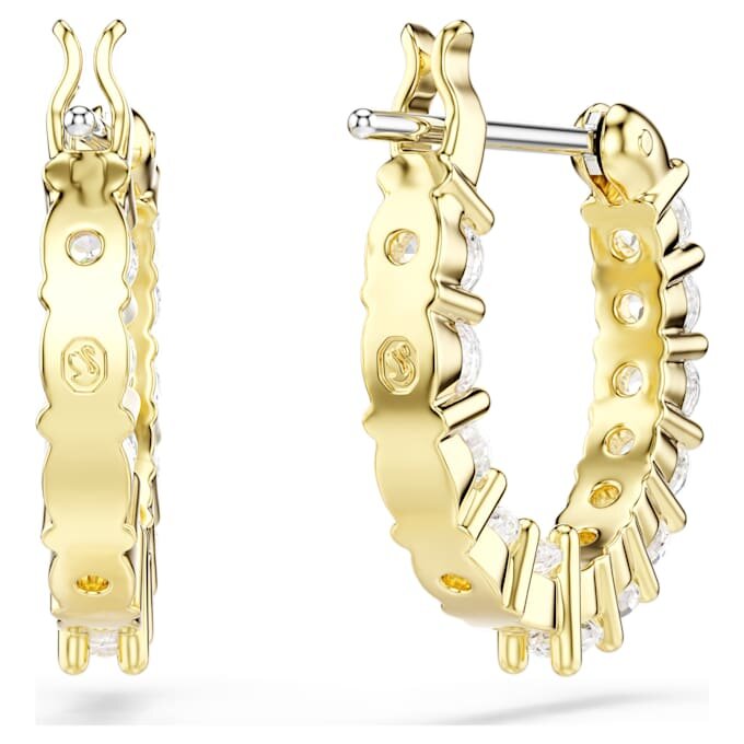 Matrix Vittore Hoop Earrings Round Cut, White, Gold-Tone Plated Matrix Vittore Hoop Earrings Round Cut, White, Gold-Tone Plated